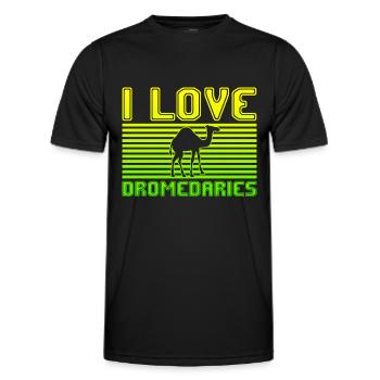 J’adore les dromadaires - T-shirt sport Homme - noir - Devant - AI Model Male 178 dark (178cm)