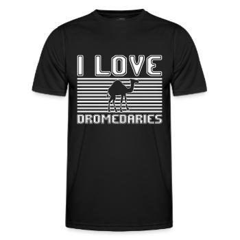 J’adore les dromadaires - T-shirt sport Homme - noir - Devant - AI Model Male 178 dark (178cm)