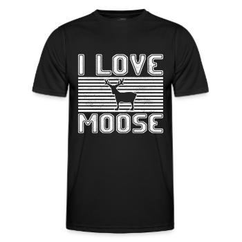 I love moose - Männer Funktions-T-Shirt - Schwarz - Vorne - AI Model Male 178 dark (178cm)