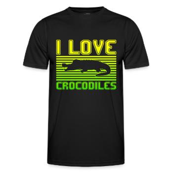 I love crocodiles - Men's Functional T-Shirt - black - Front - AI Model Male 178 dark (178cm)