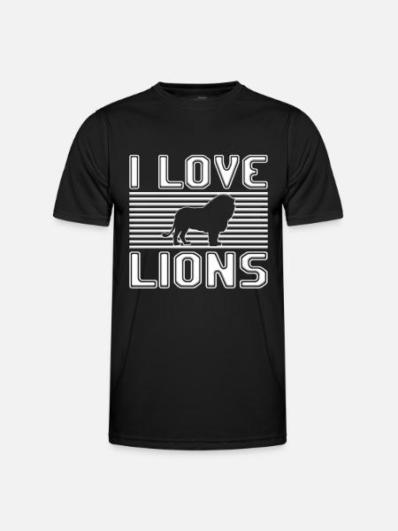 I love lions - Men's Functional T-Shirt - black