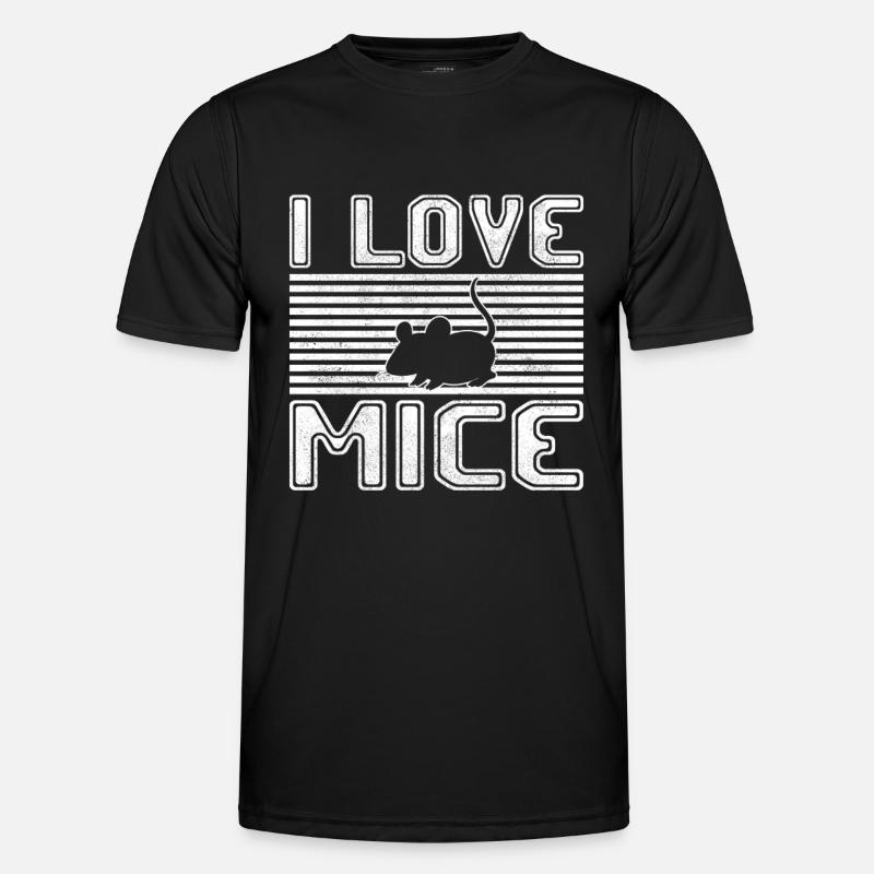 ich liebe mäuse - Männer Funktions-T-Shirt - Schwarz