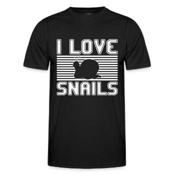 I love snails - Männer Funktions-T-Shirt - Schwarz - Vorne - AI Model Male 178 dark (178cm)