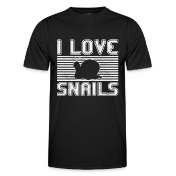 I love snails - Männer Funktions-T-Shirt - Schwarz - Vorne - AI Model Male 178 dark (178cm)
