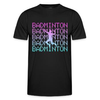badminton - Männer Funktions-T-Shirt - Schwarz - Vorne - AI Model Male 178 dark (178cm)