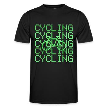 Fahrrad fahren - Männer Funktions-T-Shirt - Schwarz - Vorne - AI Model Male 178 dark (178cm)