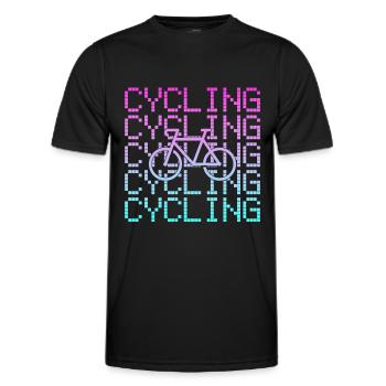Fahrrad fahren - Männer Funktions-T-Shirt - Schwarz - Vorne - AI Model Male 178 dark (178cm)