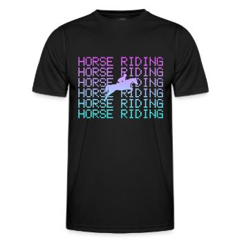 Équitation - T-shirt sport Homme - noir - Devant - AI Model Male 178 dark (178cm)
