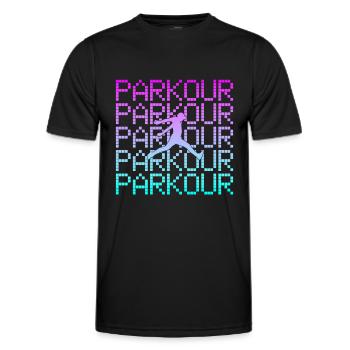 parkour - T-shirt sport Homme - noir - Devant - AI Model Male 178 dark (178cm)