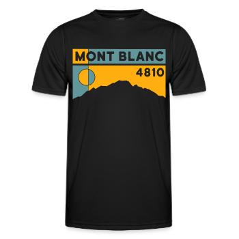 Tour Du Mont Blanc 4810 Trekking Wandern Chamonix - Männer Funktions-T-Shirt - Schwarz - Vorne - AI Model Male 178 dark (178cm)