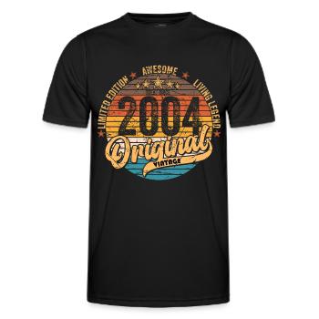 2004 Birthday born in 2004 Retro Vintage - Men's Functional T-Shirt - black - Front - AI Model Male 178 dark (178cm)