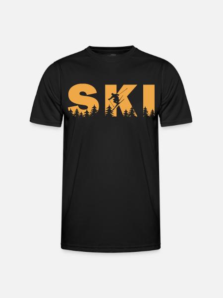 Ski. Ski Winter Sports - Men's Functional T-Shirt - black