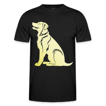 Silhouette de chien samoyède - T-shirt sport Homme - noir - Devant - AI Model Male 178 dark (178cm)