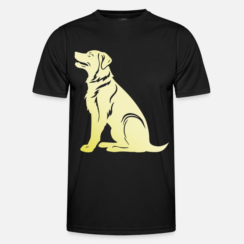 Samojede Hund Silhouette - Männer Funktions-T-Shirt - Schwarz