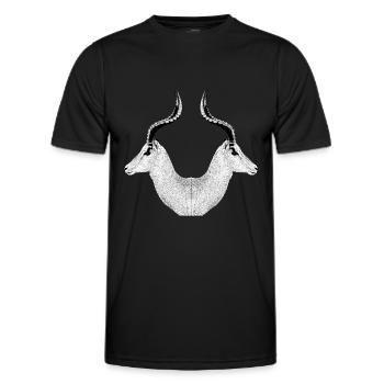 Impala Doppelkopf Liebhaber Afrika Wandern - Männer Funktions-T-Shirt - Schwarz - Vorne - AI Model Male 178 dark (178cm)