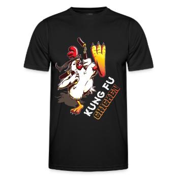 Kung Fu Poulet Fou Drôle De Combat - T-shirt sport Homme - noir - Devant - AI Model Male 178 dark (178cm)