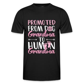 Promoted Dog Grandma Human Grandma Future grand-mère - T-shirt sport Homme - noir - Devant - AI Model Male 178 dark (178cm)