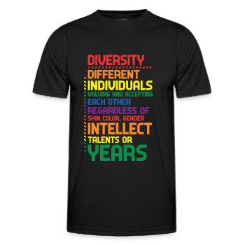 Colorful Rainbow Diversity Diversity Definition - Men's Functional T-Shirt - black - Front - AI Model Male 178 dark (178cm)