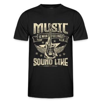Music Sounds Like Hard Rock Music Rocker Band - Männer Funktions-T-Shirt - Schwarz - Vorne - AI Model Male 178 dark (178cm)