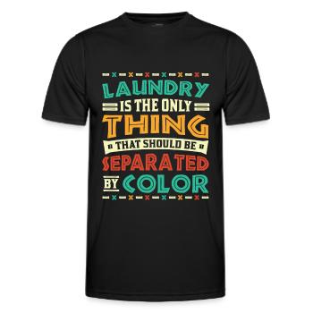 La lessive est la seule chose séparée par la couleur - T-shirt sport Homme - noir - Devant - AI Model Male 178 dark (178cm)