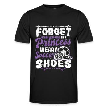 Princess Wears Fußballschuhe für Damen - Männer Funktions-T-Shirt - Schwarz - Vorne - AI Model Male 178 dark (178cm)