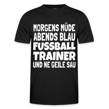 Fußballtrainer Spruch Bester Trainer Fußballcoach - Männer Funktions-T-Shirt - Schwarz - Vorne - AI Model Male 178 dark (178cm)