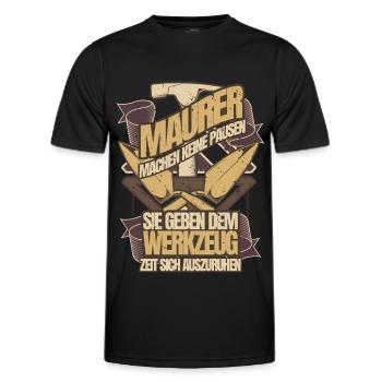 Maurer Sprüche - Männer Funktions-T-Shirt - Schwarz - Vorne - AI Model Male 178 dark (178cm)
