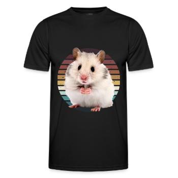 Hamster - T-shirt sport Homme - noir - Devant - AI Model Male 178 dark (178cm)