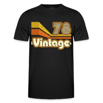 1978 Birthday born in 1978 Retro Vintage - Men's Functional T-Shirt - black - Front - AI Model Male 178 dark (178cm)