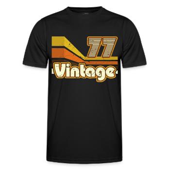1977 Anniversaire né en 1977 Retro Vintage - T-shirt sport Homme - noir - Devant - AI Model Male 178 dark (178cm)