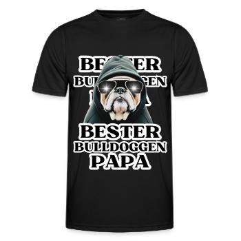 BEST BULLDOGS DAD Dog BULLDOG Dogs - Men's Functional T-Shirt - black - Front - AI Model Male 178 dark (178cm)