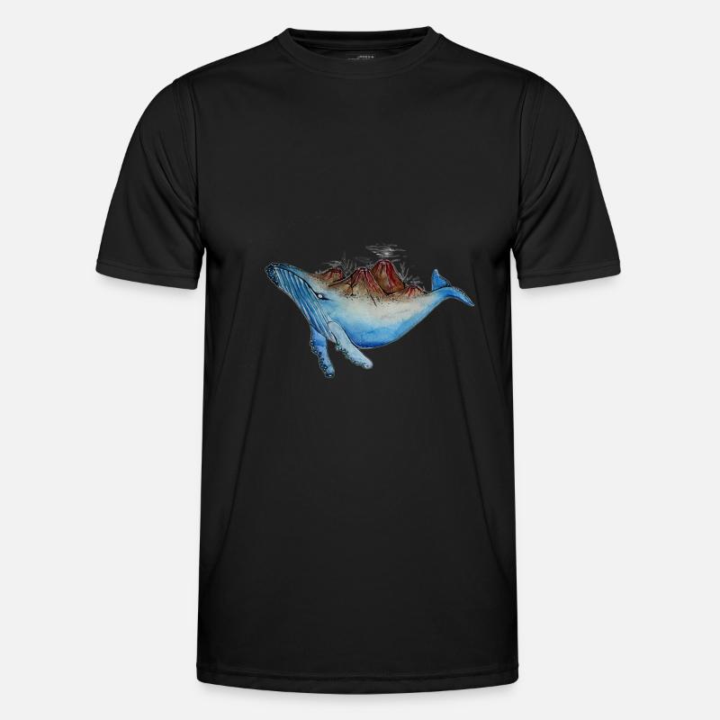 Wal-Vulkan - Männer Funktions-T-Shirt - Schwarz
