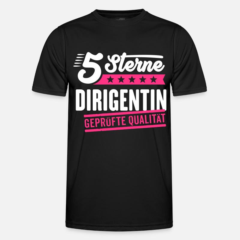5Sterne Dirigentin - Männer Funktions-T-Shirt - Schwarz