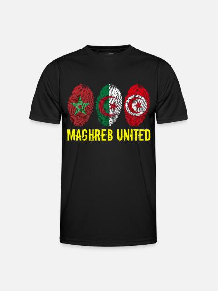 MAGHREB UNITED المغرب - Männer Funktions-T-Shirt - Schwarz