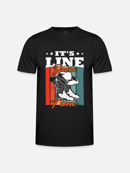 It`s Line Dance Time - Männer Funktions-T-Shirt - Schwarz