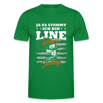 Ja ich bin Line Dance süchtig - Männer Funktions-T-Shirt - Kelly Green - Vorne - AI Model Male 178 dark (178cm)