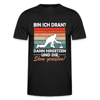 Eisstock Stocksport Eisstockschießen - Männer Funktions-T-Shirt - Schwarz - Vorne - AI Model Male 178 dark (178cm)