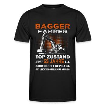 Baggerfahrer Top Zusand - Bagger Baggerführer - Männer Funktions-T-Shirt - Schwarz - Vorne - AI Model Male 178 dark (178cm)