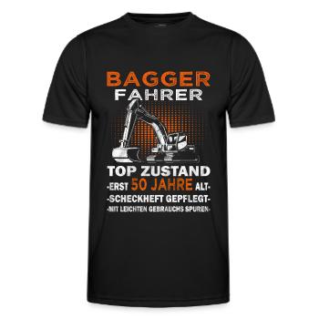 Baggerfahrer Top Zusand - Bagger Baggerführer - Männer Funktions-T-Shirt - Schwarz - Vorne - AI Model Male 178 dark (178cm)