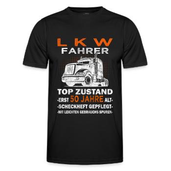 LKW Fahrer - Trucker Lastwagenfahrer - Männer Funktions-T-Shirt - Schwarz - Vorne - AI Model Male 178 dark (178cm)
