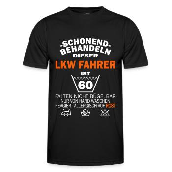 LKW Fahrer - Trucker Lastwagenfahrer - Männer Funktions-T-Shirt - Schwarz - Vorne - AI Model Male 178 dark (178cm)