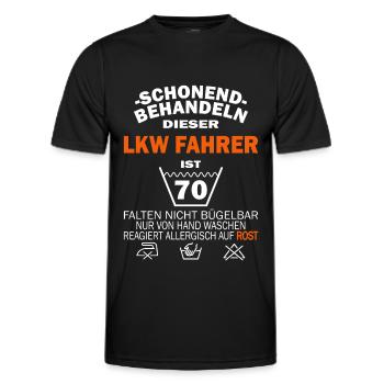 LKW Fahrer - Trucker Lastwagenfahrer - Männer Funktions-T-Shirt - Schwarz - Vorne - AI Model Male 178 dark (178cm)