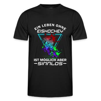 Ein Leben ohne Eishockey - Männer Funktions-T-Shirt - Schwarz - Vorne - AI Model Male 178 dark (178cm)