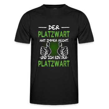 Der Platzwart hat immer recht - Fußball - Männer Funktions-T-Shirt - Schwarz - Vorne - AI Model Male 178 dark (178cm)