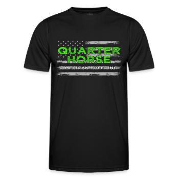 Quarter Horse American breeding Western riding QH - Men's Functional T-Shirt - black - Front - AI Model Male 178 dark (178cm)