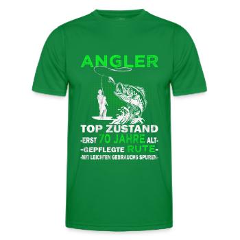 Sei kein Dummi - 70. Geburtstag Angler - Angeln - Männer Funktions-T-Shirt - Kelly Green - Vorne - AI Model Male 178 dark (178cm)