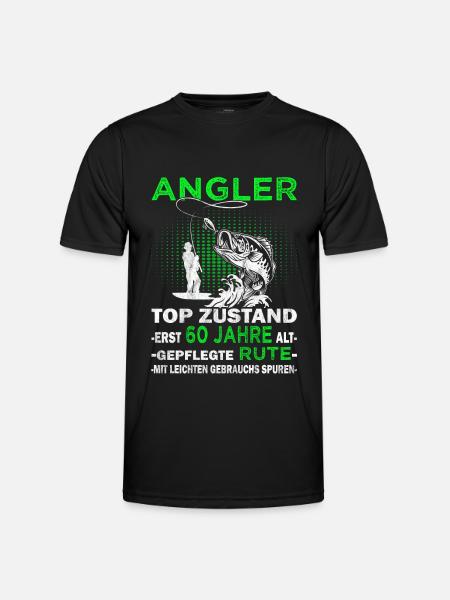 Sei kein Dummi - 60. Geburtstag Angler - Angeln - Männer Funktions-T-Shirt - Schwarz