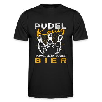 Pudelkönig - Kegelkönig - Kegelclub - Männer Funktions-T-Shirt - Schwarz - Vorne - AI Model Male 178 dark (178cm)