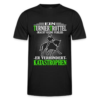 Turniertrottel - Reitturnier - Turnierreiter - Männer Funktions-T-Shirt - Schwarz - Vorne - AI Model Male 178 dark (178cm)