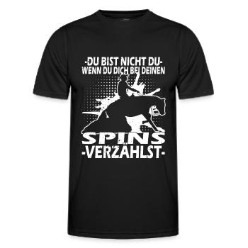 Western Reining - Westernreiten - Westernpferd - Männer Funktions-T-Shirt - Schwarz - Vorne - AI Model Male 178 dark (178cm)